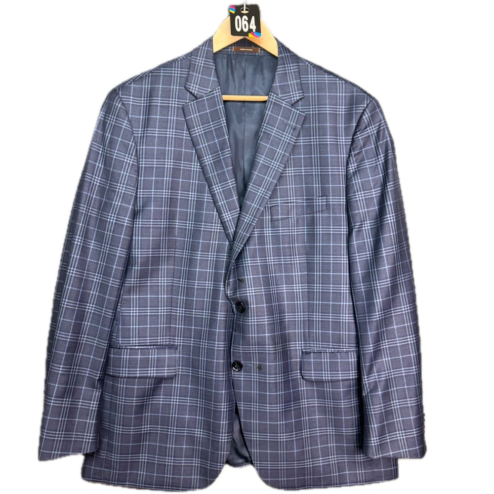 Peter Millar Blazer Mens 44R Blue Plaid 100% Wool 2 Button Sport Coat Canada